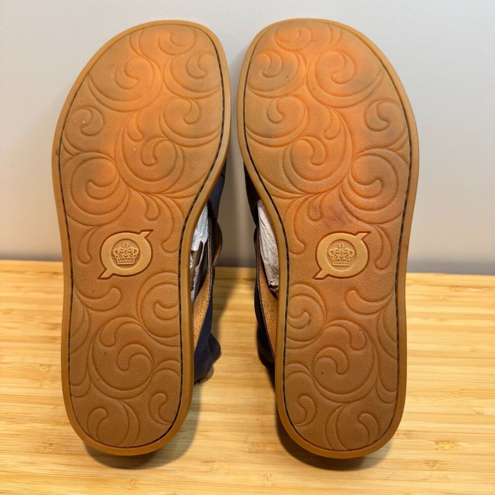 Born Iwa Woven Leather Gladiator Sandals Navy Blue Back Zip Comfort Women's 7M - Picture 12 of 14